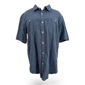 St. John's Bay Chambray Short Sleeve Men's Button-up Shirt Outfitters Sz Lrg EUC